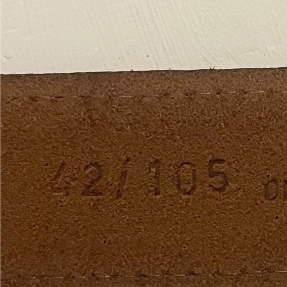 Gold Brass H Monogram Belt Brown Leather Unisex Mens Womens Size 42 Large - Picture 7 of 8